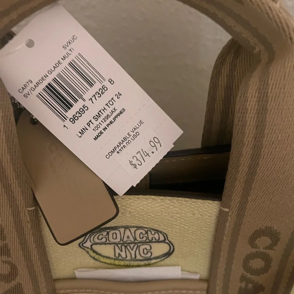 Coach Lemon Print Tan Satchel